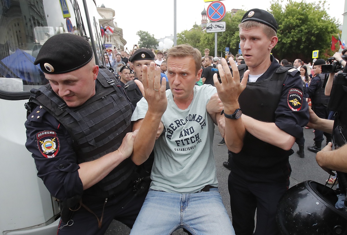 У Маскве на маршы ў падтрымку Івана Галунова затрымліваюць журналістаў