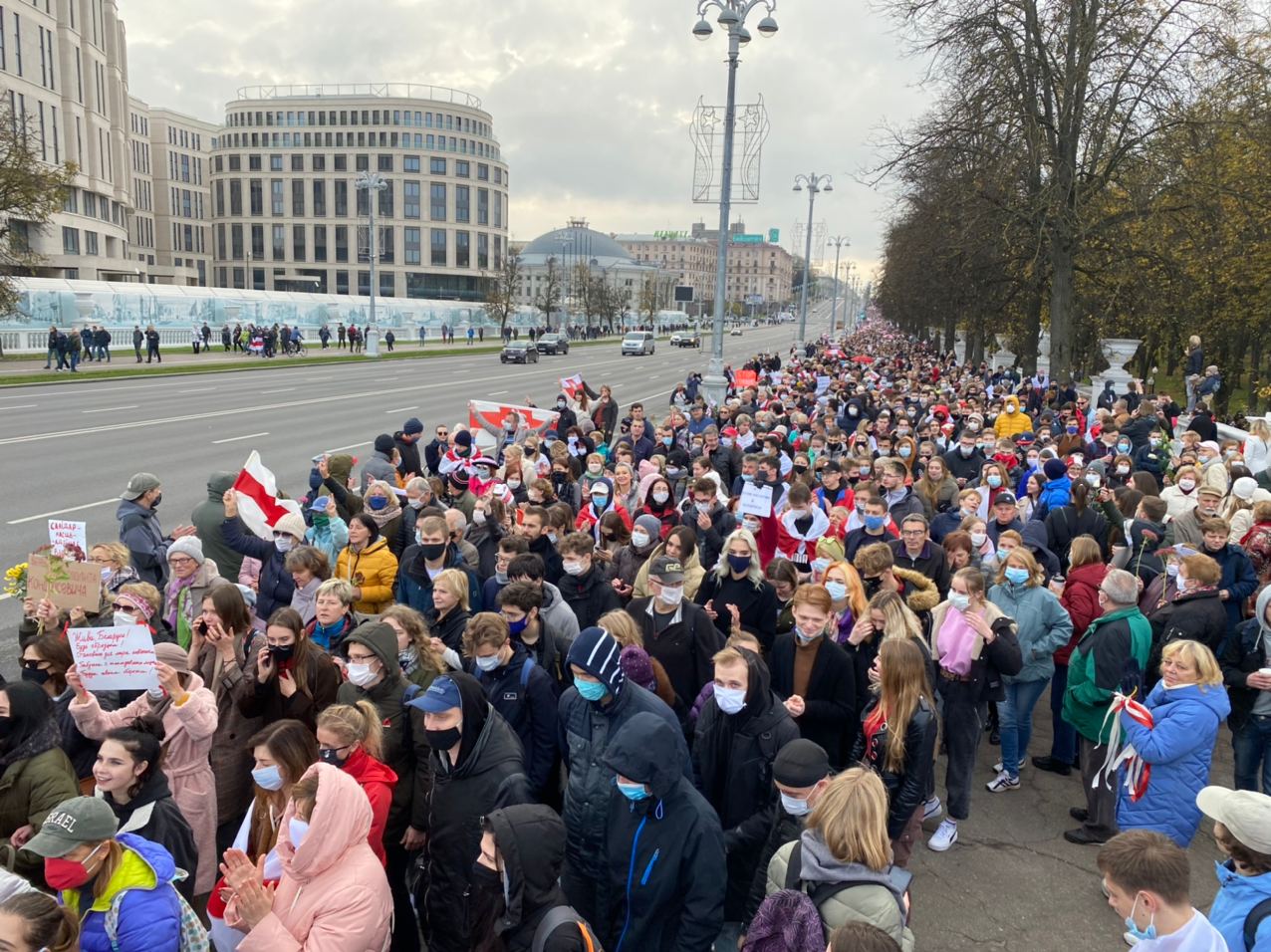 У Мінску да Маршу пенсіянераў далучыліся студэнты