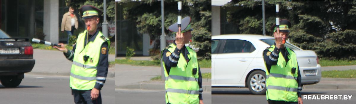 Рэгуліроўшчыка ДАІ прыцягнулі да адказнасці за дзіўны жэст (фота)