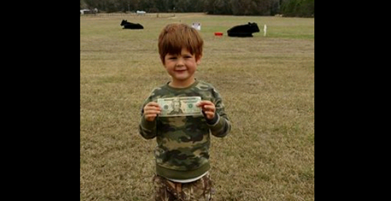 Відэа: хлопчык паспрачаўся з бацькам на $20 і заскочыў на быка