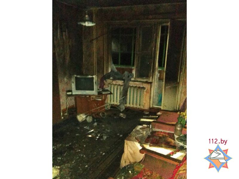У Кобрыне здарыўся пажар у кватэры 94-гадовага пенсіянера