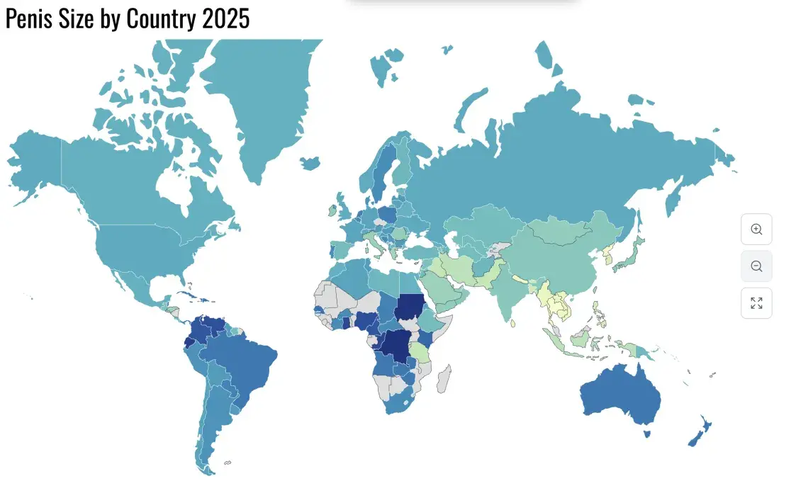 Страны мира по размеру (длине) пениса