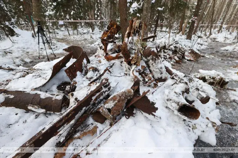 Паказалі фрагменты самалёта са зброяй, які знайшлі ў Полацкім раёне 