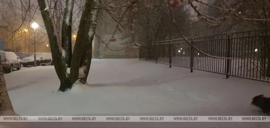 На працягу дня снег будзе амаль па ўсёй Беларусі