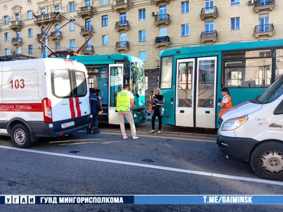 У Мінску ў аварыю трапілі два трамваі
