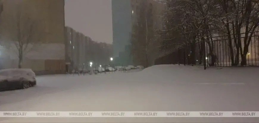 На працягу дня снег будзе амаль па ўсёй Беларусі