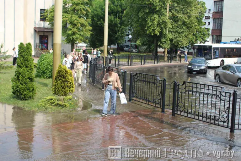 Цэнтр Гродна затапіла залева