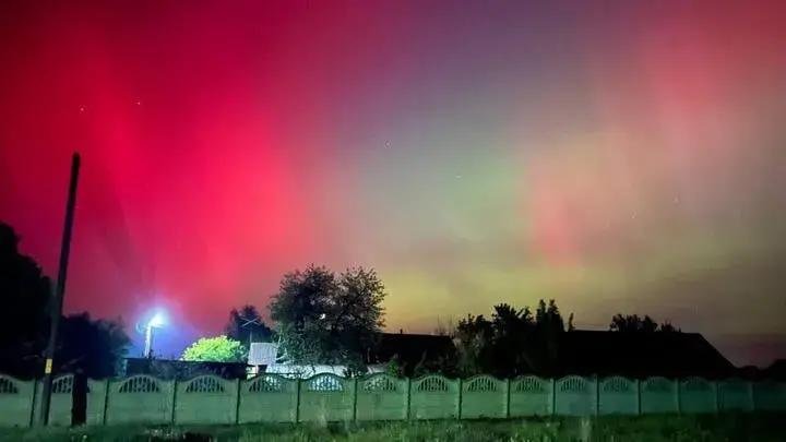 Как выглядело северное сияние в Беларуси