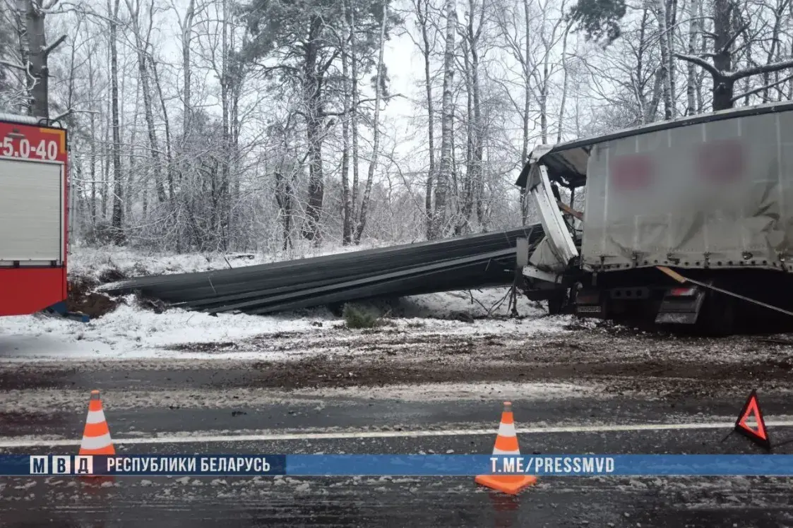 На Могилевщине KIA занесло под грузовик. Погибла семья