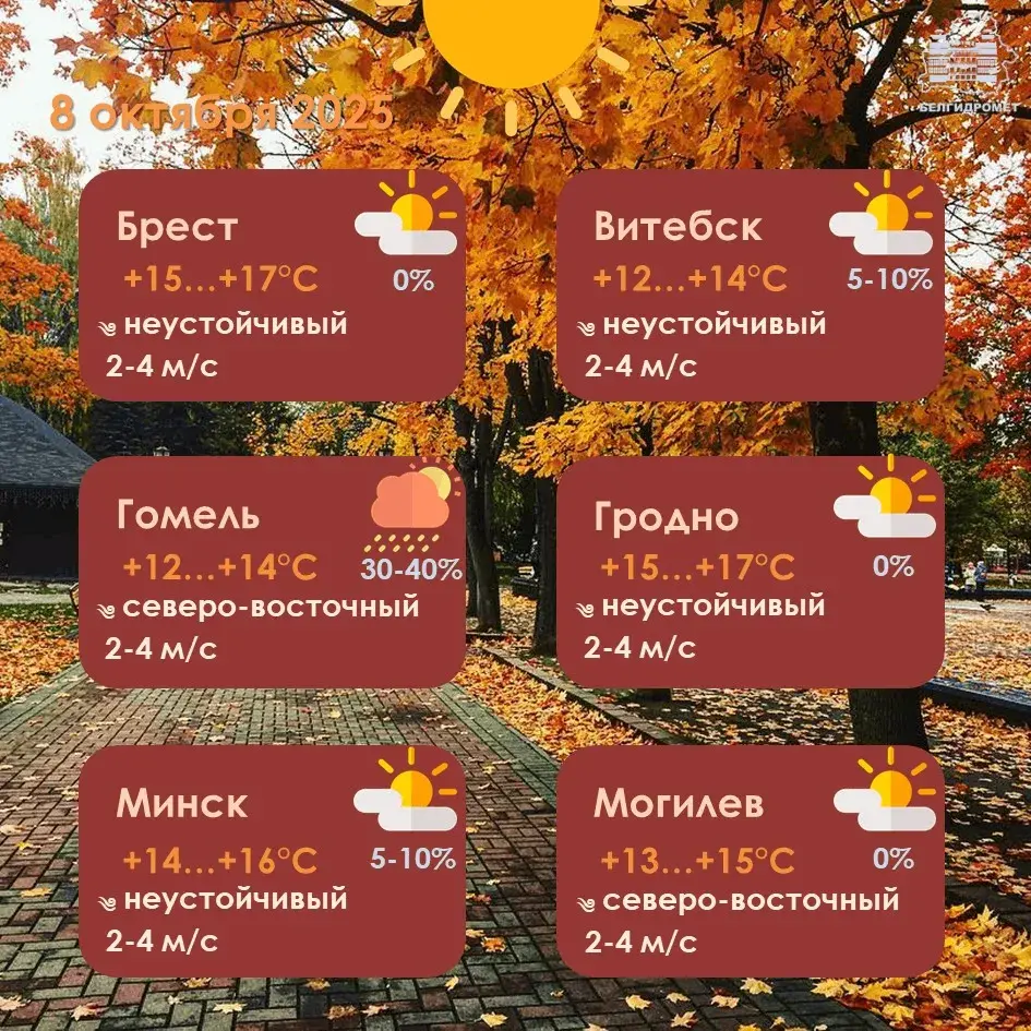 Уначы ў сераду ў Беларусі чакаюцца замаразкі, а зранку — туман