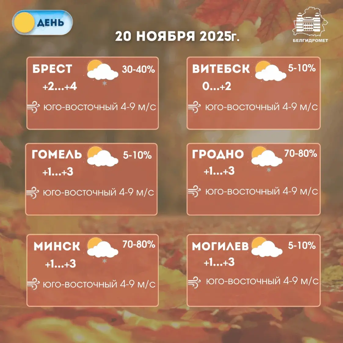 У чацвер на дарогах Беларусі прагназуюць галалёдзіцу і мокры снег