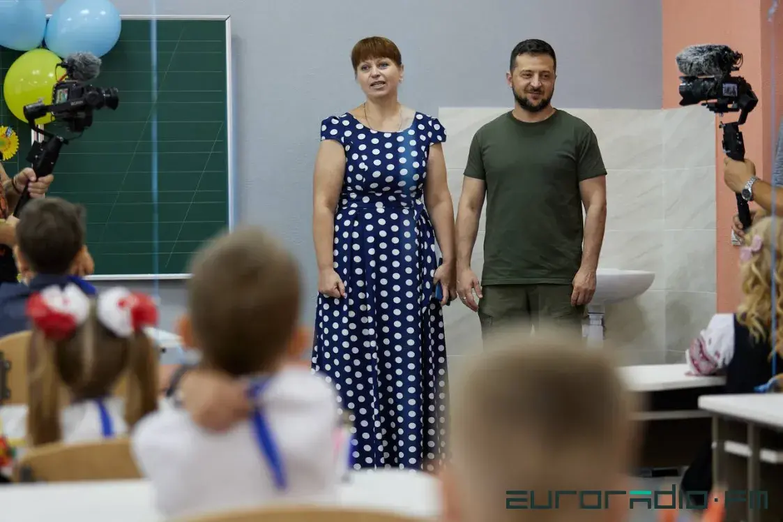 1 верасня Уладзімір Зяленскі пабываў у адной са школ Ірпеня
