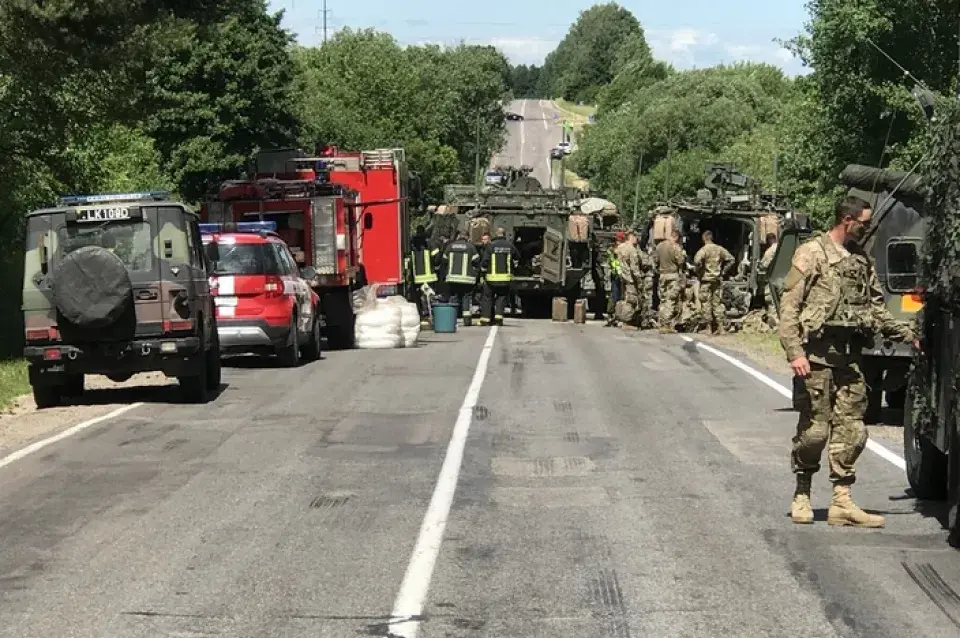 У Літве ў сутыкненні 4 бронетранспарцёраў пацярпелі 13 амерыканскіх вайскоўцаў