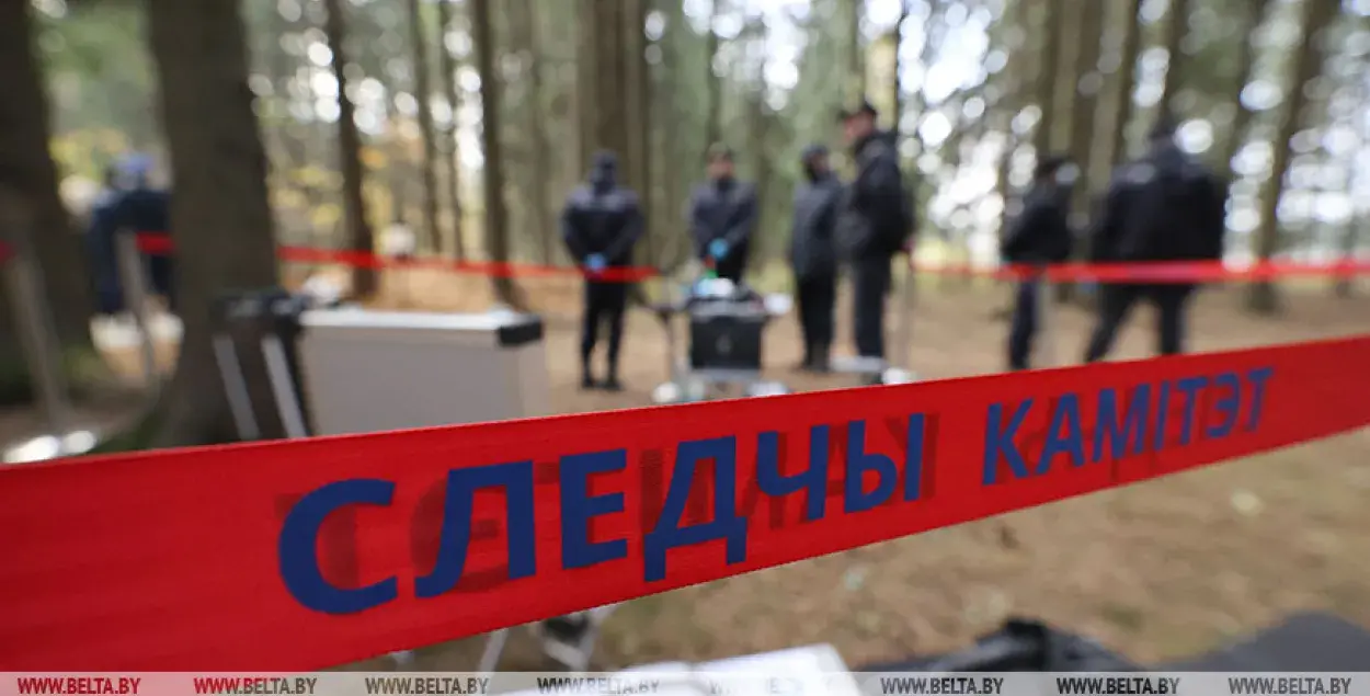 Сотрудники Следственного комитета на месте расстрела нацистами мирного населения / БЕЛТА
