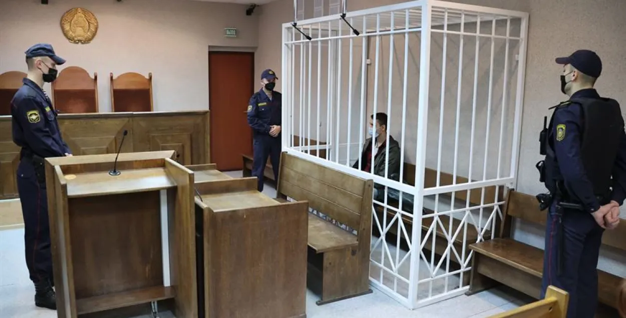 Егор Дудников в суде / БЕЛТА