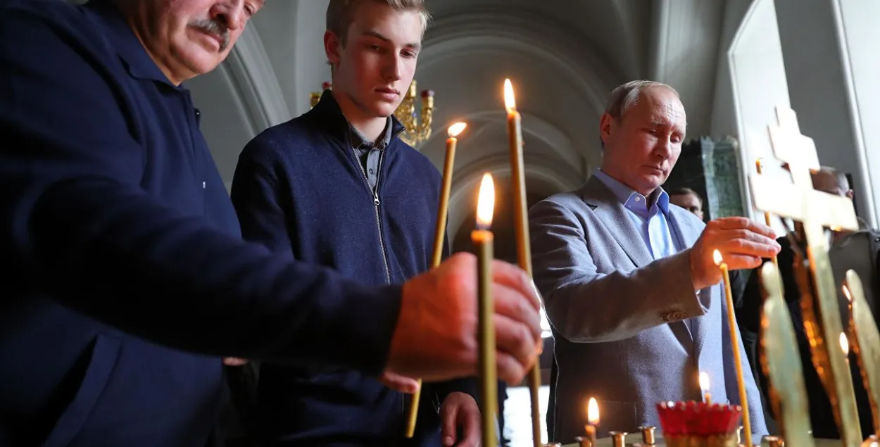 Александр и Николай Лукашенко, Владимир Путин / ria.ru