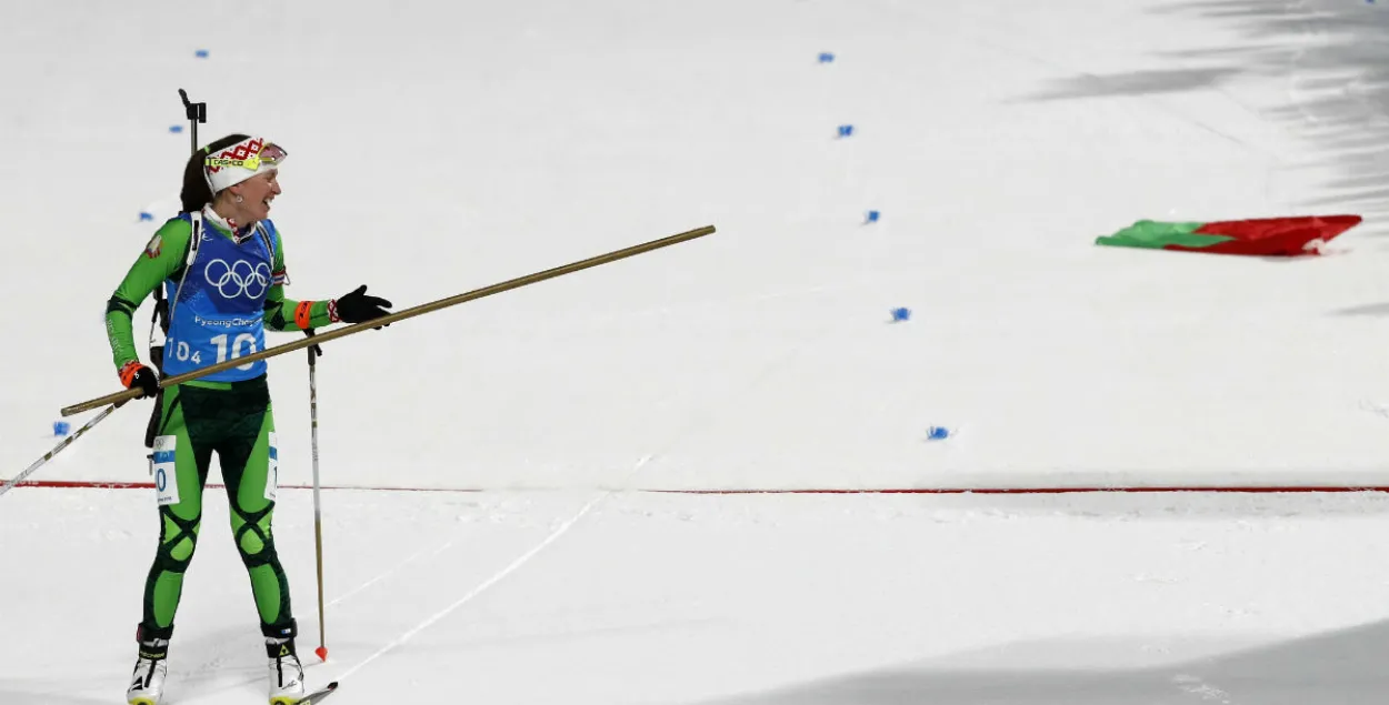 Дар’я Домрачава на пераможным фінішы згубіла чырвона-зялёны сцяг (фота)