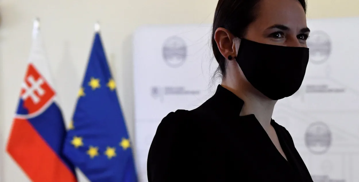 Светлана Тихановская в Братиславе / Reuters
