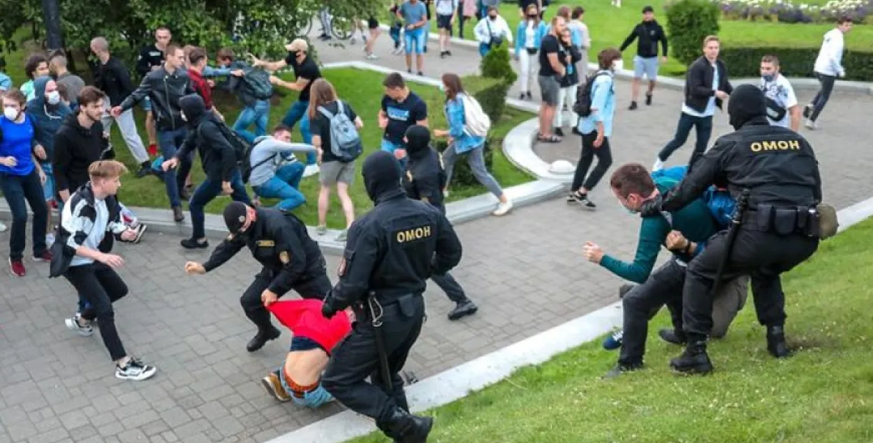 Сутыкненні з сілавікамі ў Мінску 14 ліпеня 2020 года