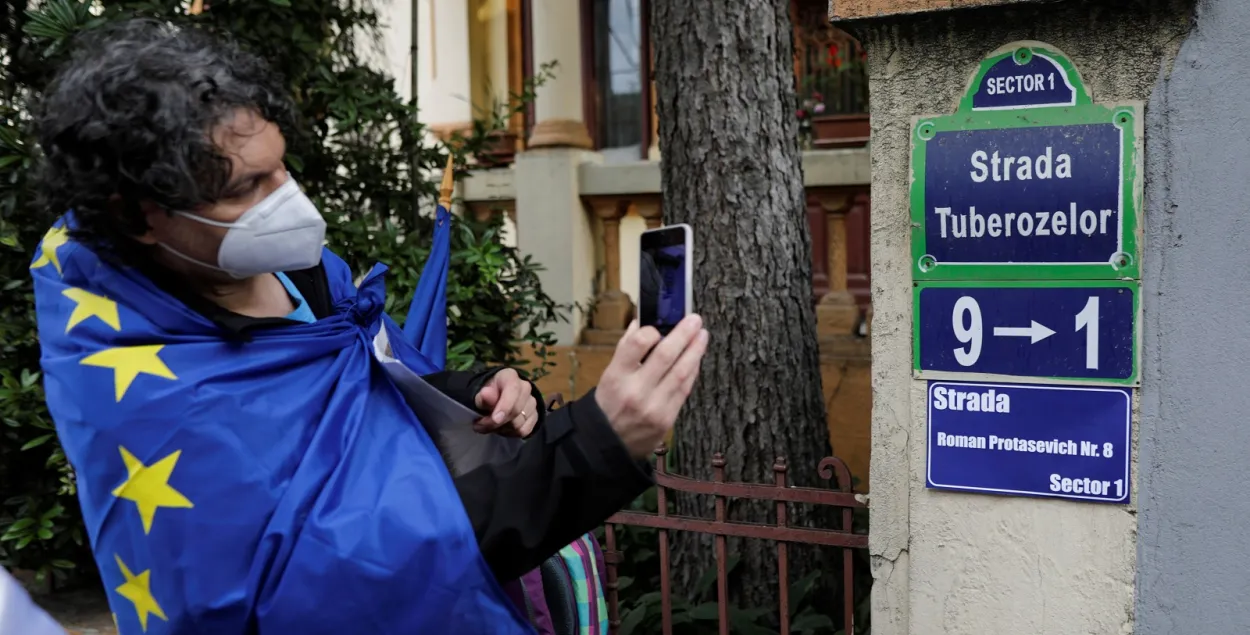 У Бухарэсце з'явілася шыльда "Вуліца Рамана Пратасевіча"