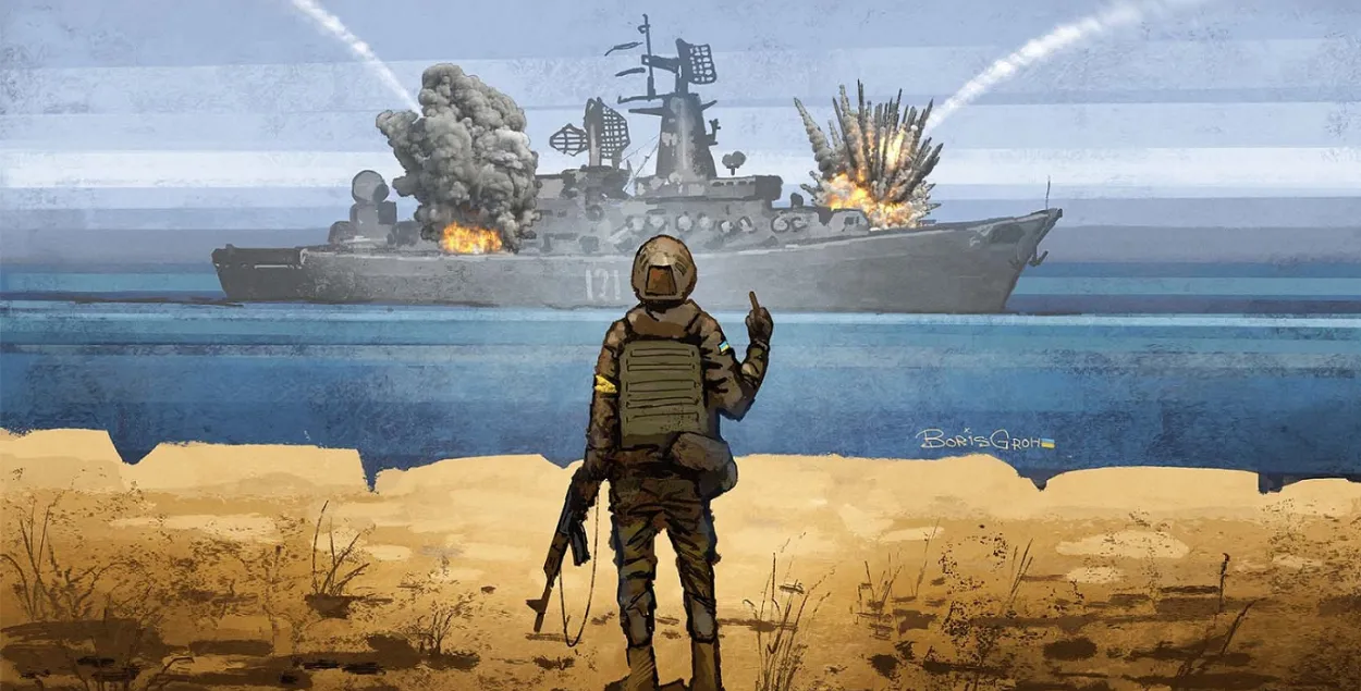 Подбит крейсер "Москва" / Коллаж liga.net