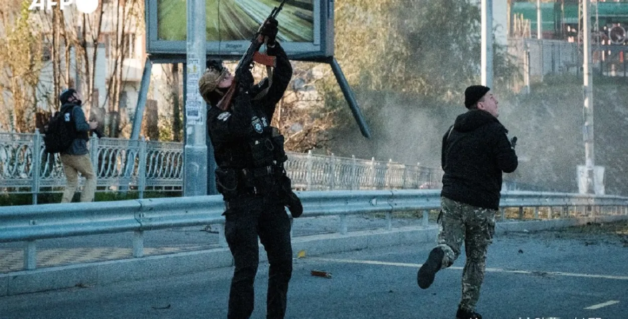 Во время атаки дронов / twitter.com/AFP
