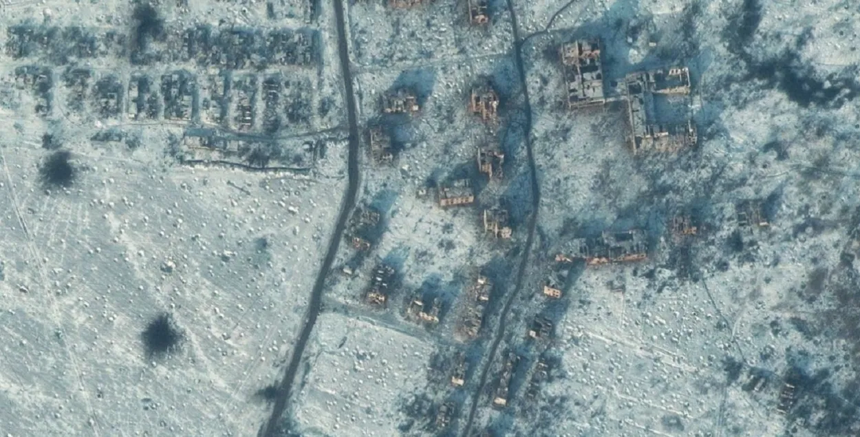 Разрушенный Соледар / Maxar Technologies
