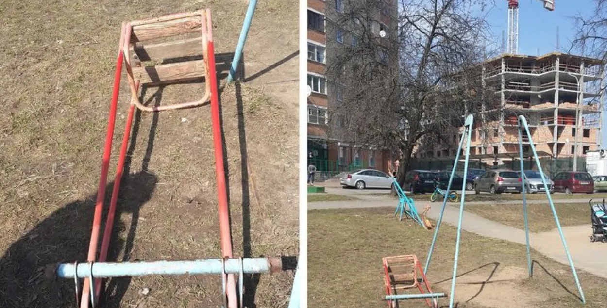 Мінская школьніца з загіпсаванай нагой зламала другую нагу на паламаных арэлях