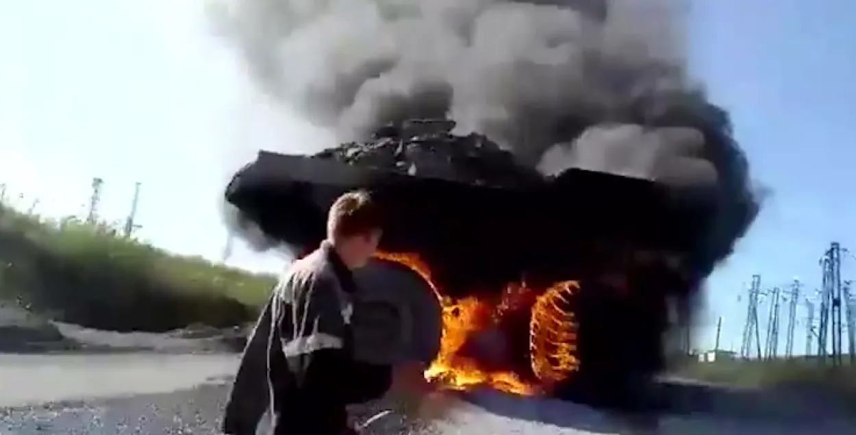 У Казахстане згарэў беларускі БелАЗ. Фантастычнае відэа