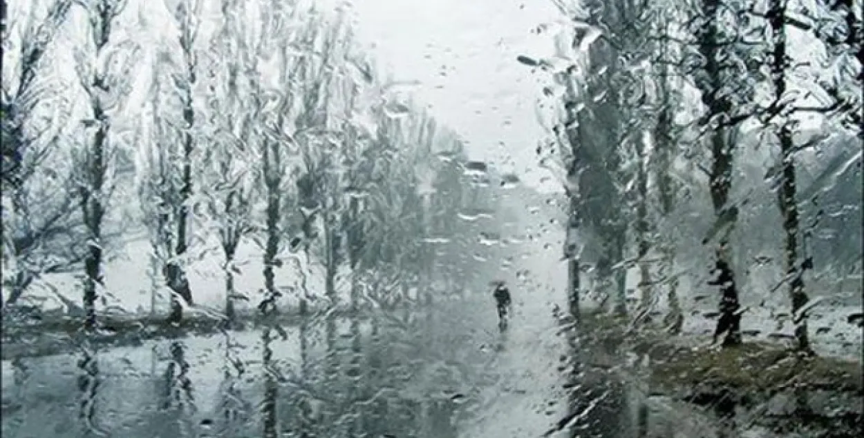 У панядзелак будзе парывісты вецер, невялікі дождж і мокры снег