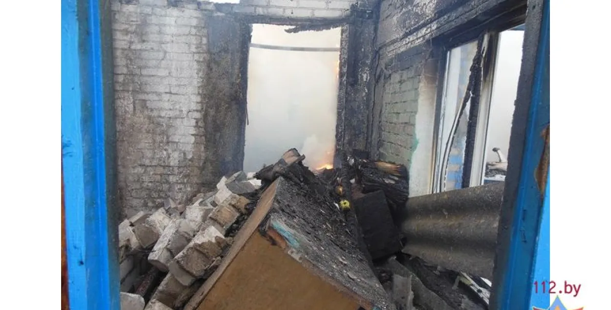 У Дубровенскім раёне згарэў дзіцячы садок (фота)