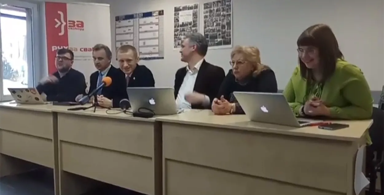 Пресс-конференция организаторов Дня Воли. Минск, 28 февраля.