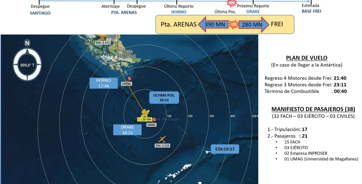 Разбіўся чылійскі транспартны самалёт з 38 людзьмі, які ляцеў у Антарктыду