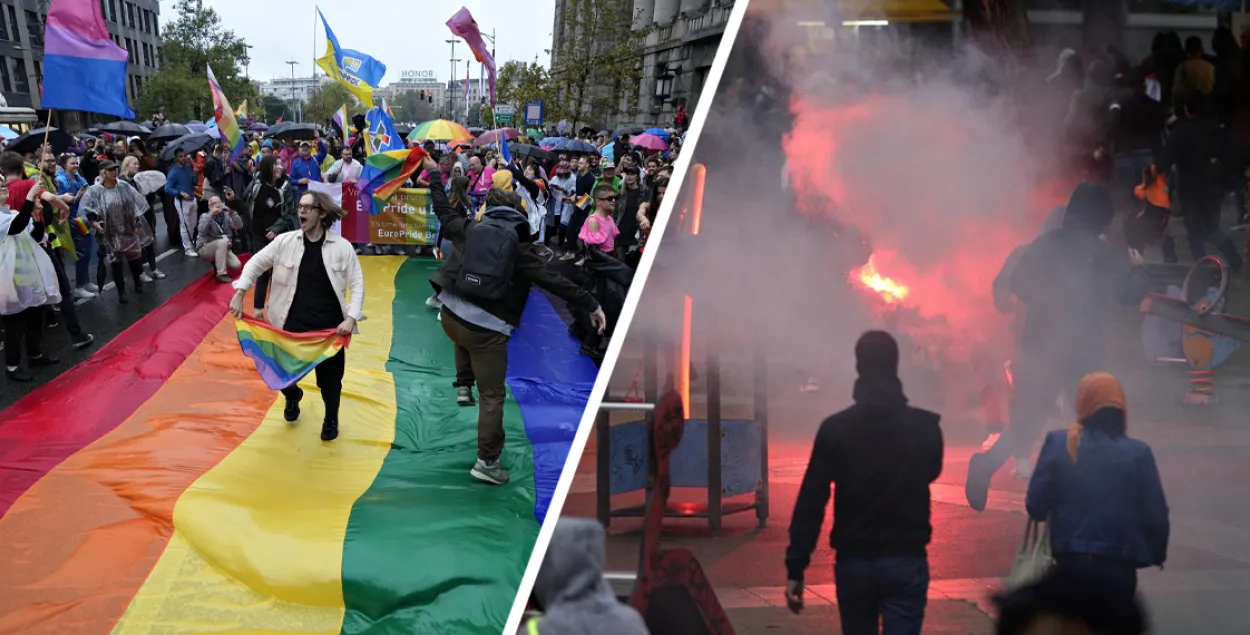 Радуга и ультрас: как в Белграде прошёл главный гей-прайд Европы