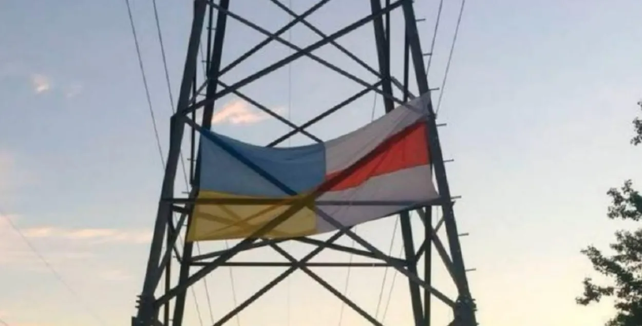 За сцяг, пашыты з украінскага і нацыянальнага беларускага сцягоў, у кастрычніку ў Мінску затрымалі 6 чалавек / Скрыншот з відэа МУС