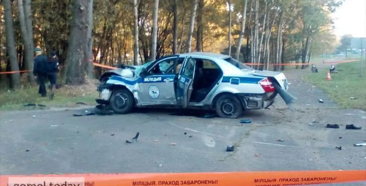 У Гомелі знайшлі кіроўцу, у пагоні за якім аўтамабіль ДАІ трапіў у аварыю