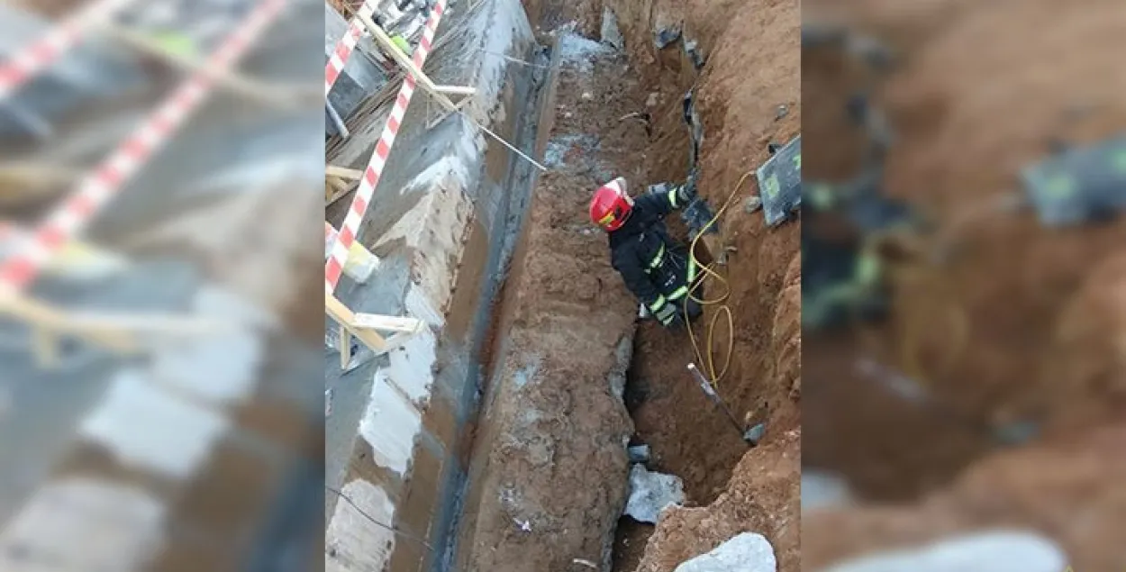 Место трагедии на строительстве &quot;Газпром центра&quot; / МЧС Минска​