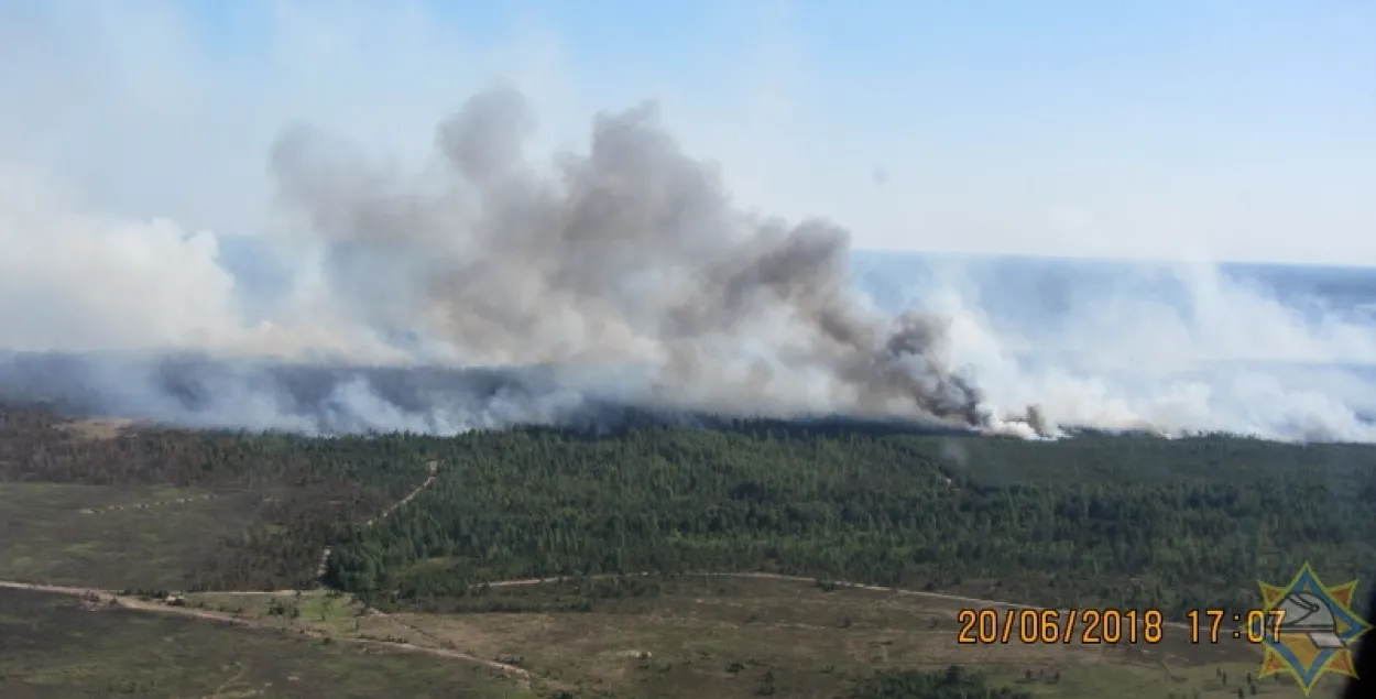 Пад Баранавічамі ліквідавалі буйны пажар каля вайсковага палігона