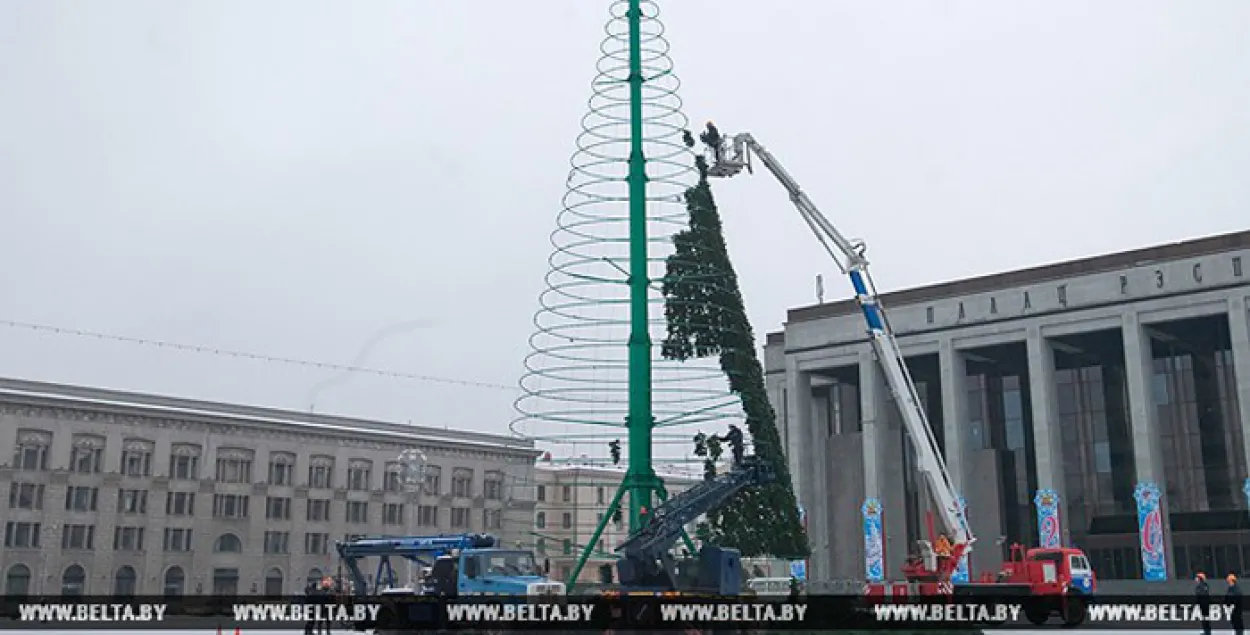 У панядзелак у Мінску пачнецца дэмантаж гарадскіх ялінак