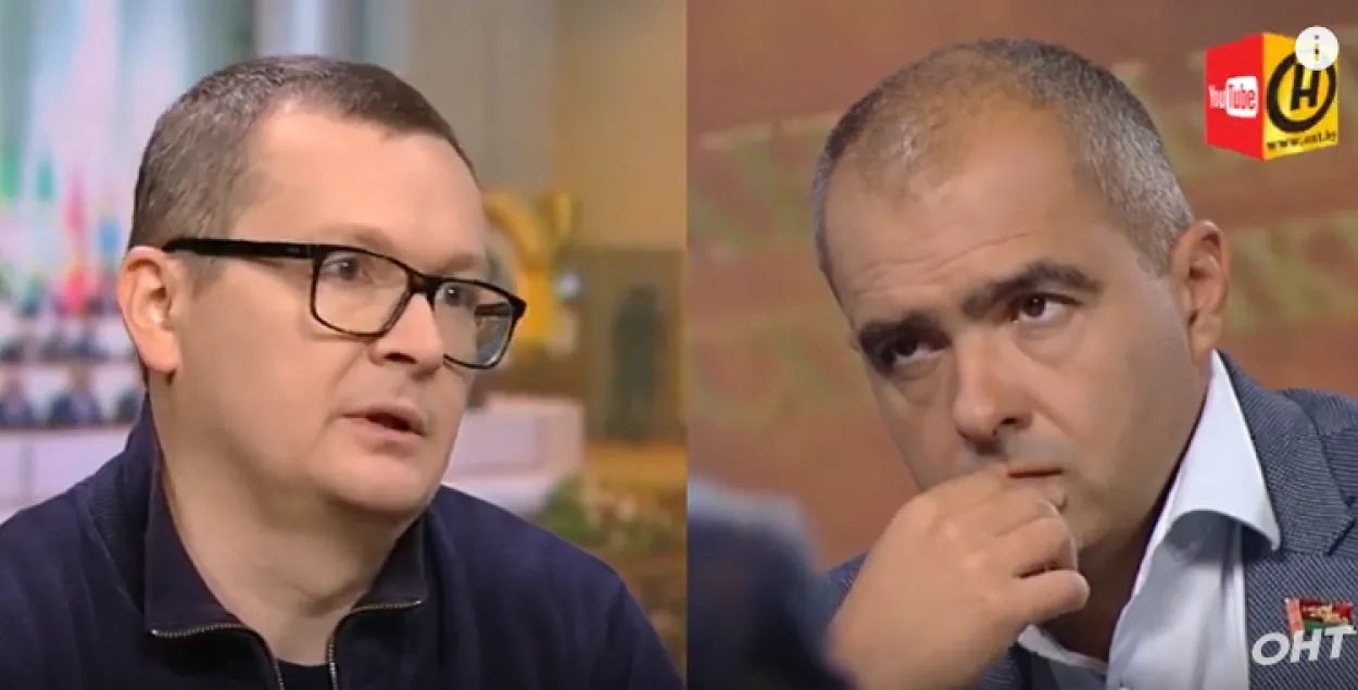 Юрий Воскресенский и Олег Гайдукевич в студии ОНТ / Скриншот с видео