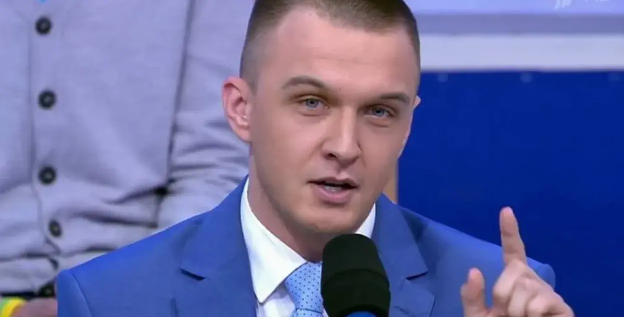Томаш Мацейчук ў студыі расейскага "Першага канала".