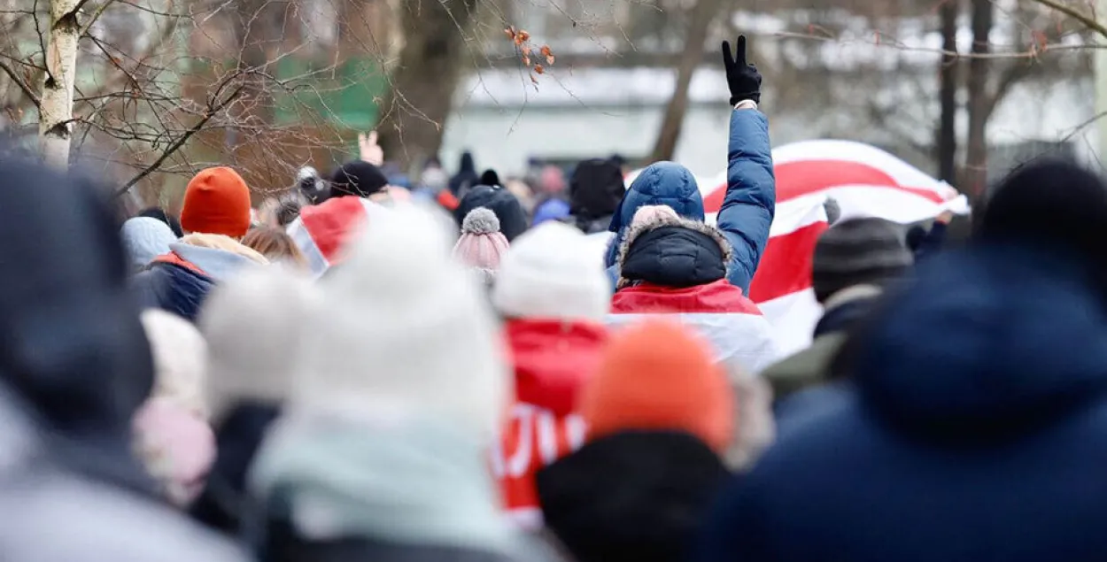 Адно з лакальных шэсцяў у Мінску 13 снежня / "Наша ніва"