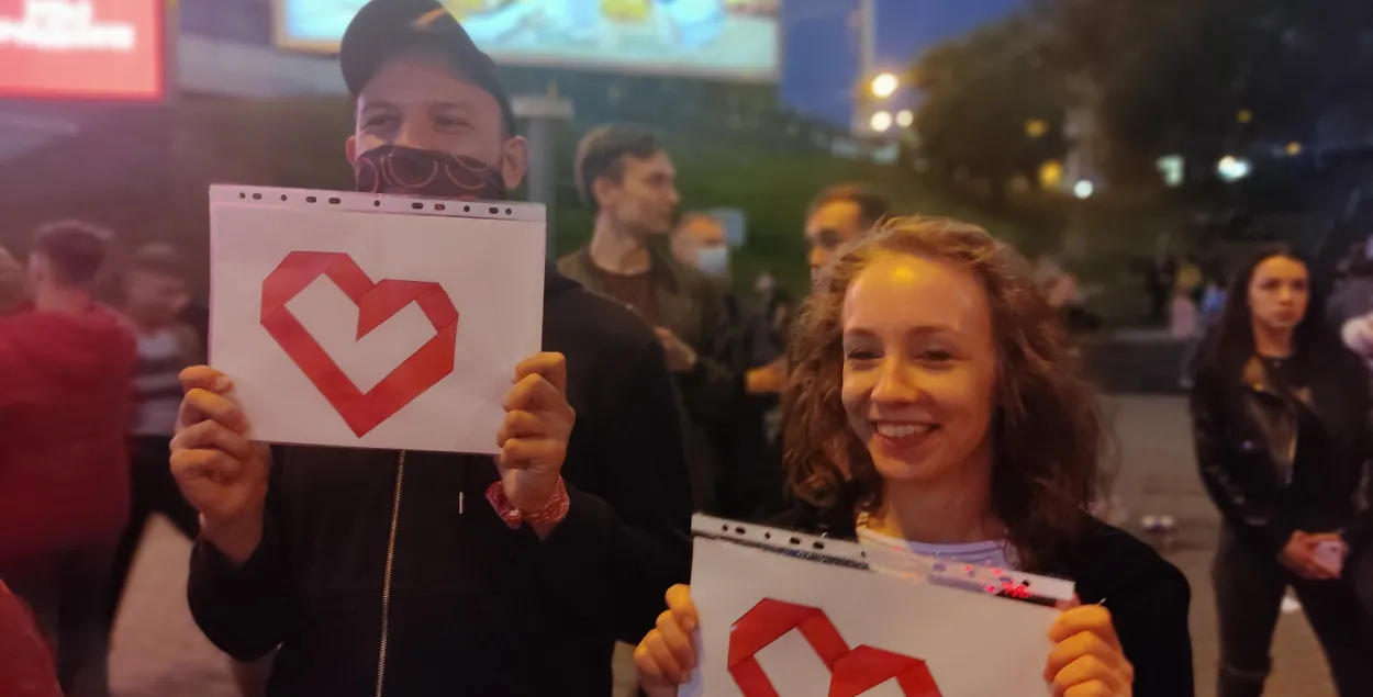Мирные протестующие в Минске / Мария Войтович, Еврорадио