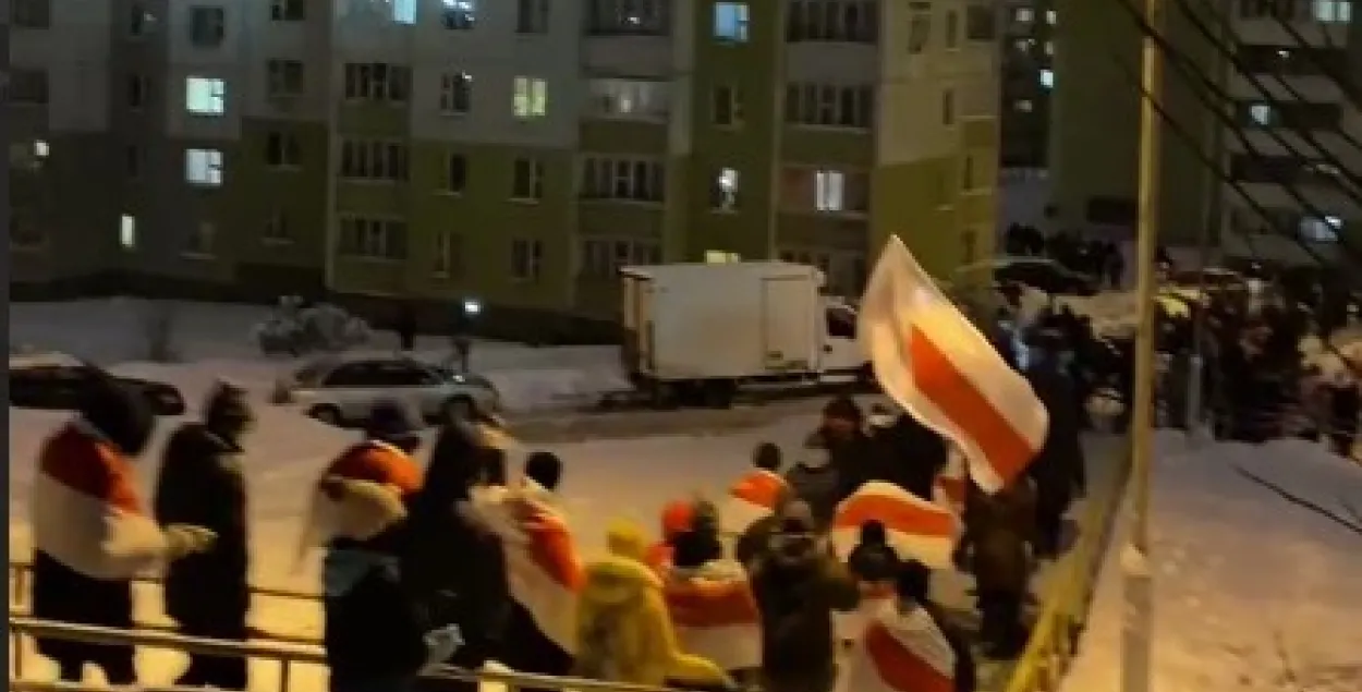 Раённы марш у Мінску / скрыншот відэа
