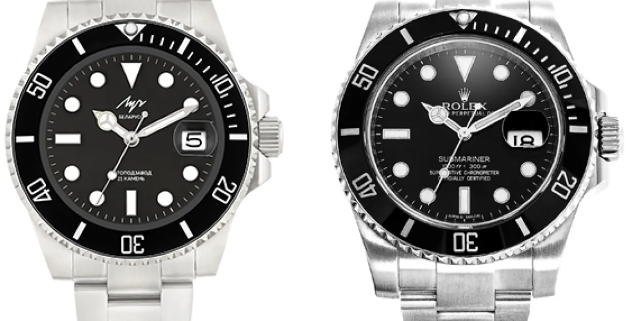 Часы "Луч" и Rolex