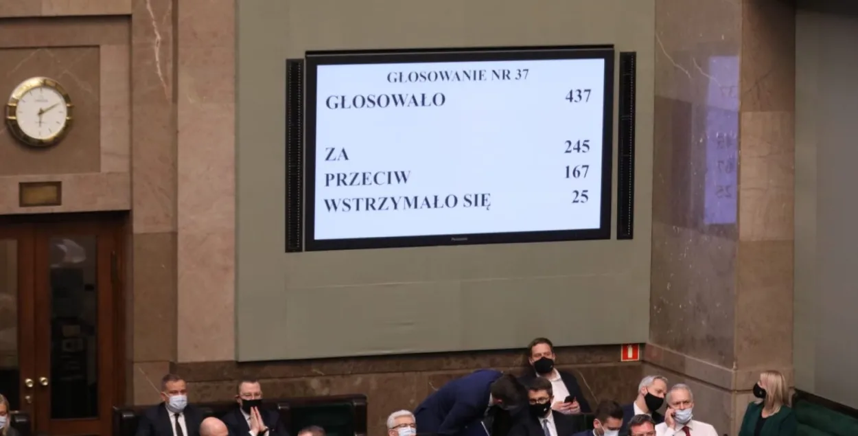 Голосование за закон в Сейме Польши / twitter.com/MSWiA_GOV_PL