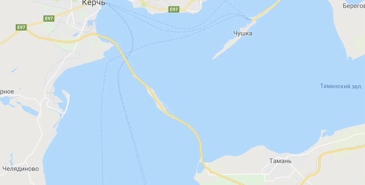 Google пазначыў крымскі мост на мапе