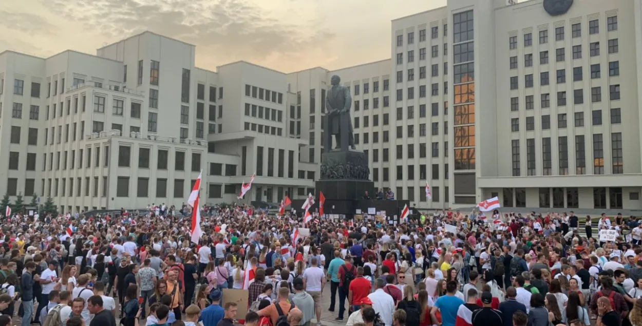 Митинг возле Дома правительства в Минске, август 2020-го / Из архива Еврорадио