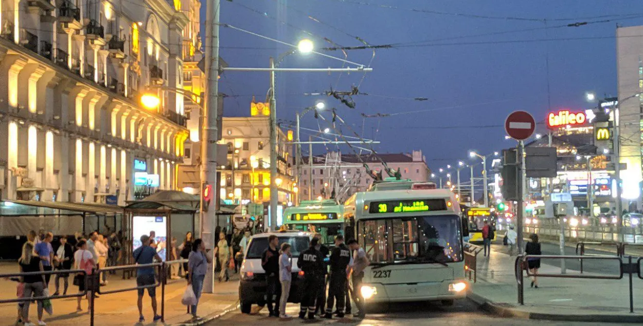 Авария на Привокзальной площади в Минске / Роман Протасевич, Еврорадио
