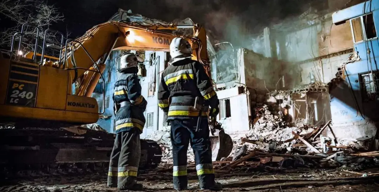 Расійская ракета трапіла ў жылы дом у Запарожжы 2 сакавіка /&nbsp;@dsns_telegram
